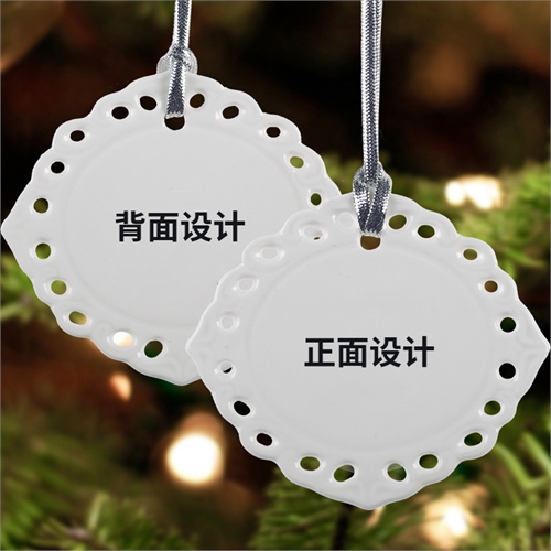定制正反面全彩印刷椭圆形陶瓷挂饰