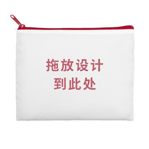 24.1cm×33cm照片定制闪金文字化妆包 红色拉链（双面订制）