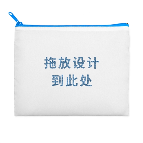 27.9cm×35.6cm照片定制闪金文字化妆包 蓝色拉链（双面订制）